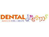 Dental Dreams logo with orange and purple text and the tagline “dentistry for KIDS & ADULTS”