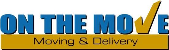 A logo for on the move moving and delivery