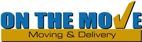 A logo for on the move moving and delivery