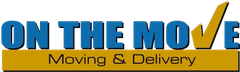 A logo for on the move moving and delivery