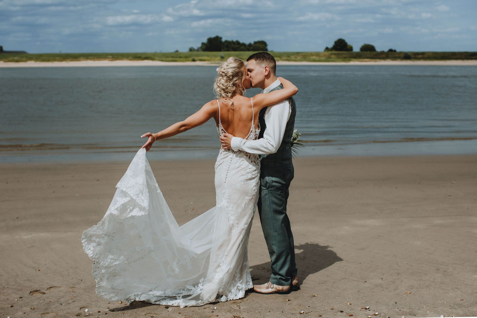 Trouwfoto's op het strand