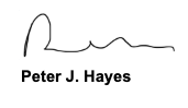 Black signature above the printed name “Peter J. Hayes”