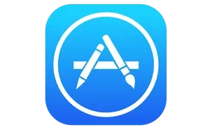 Apple App Store icon on blue gradient background with white stylized “A” made of tools