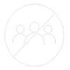 Muted gray no-users icon inside a circle with a diagonal slash, indicating no people or contacts available