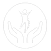 Line-art logo of two hands cupping a stylized person with raised arms inside a circle