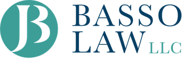 Basso Law LLC logo in teal and dark blue with stylized &ldquo;B&rdquo; monogram
