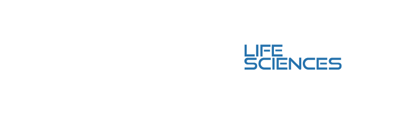 A white background with the words life sciences on it