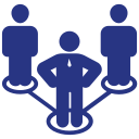A group of people standing next to each other on a white background.