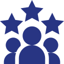 A group of people standing next to each other with three stars.