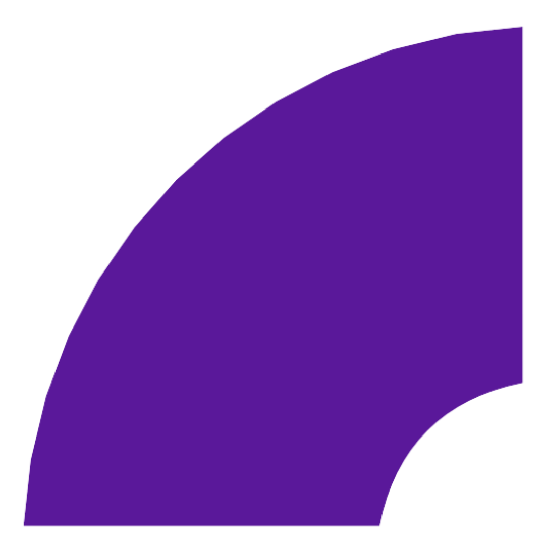 Purple arc shape with a cut-out circular section.