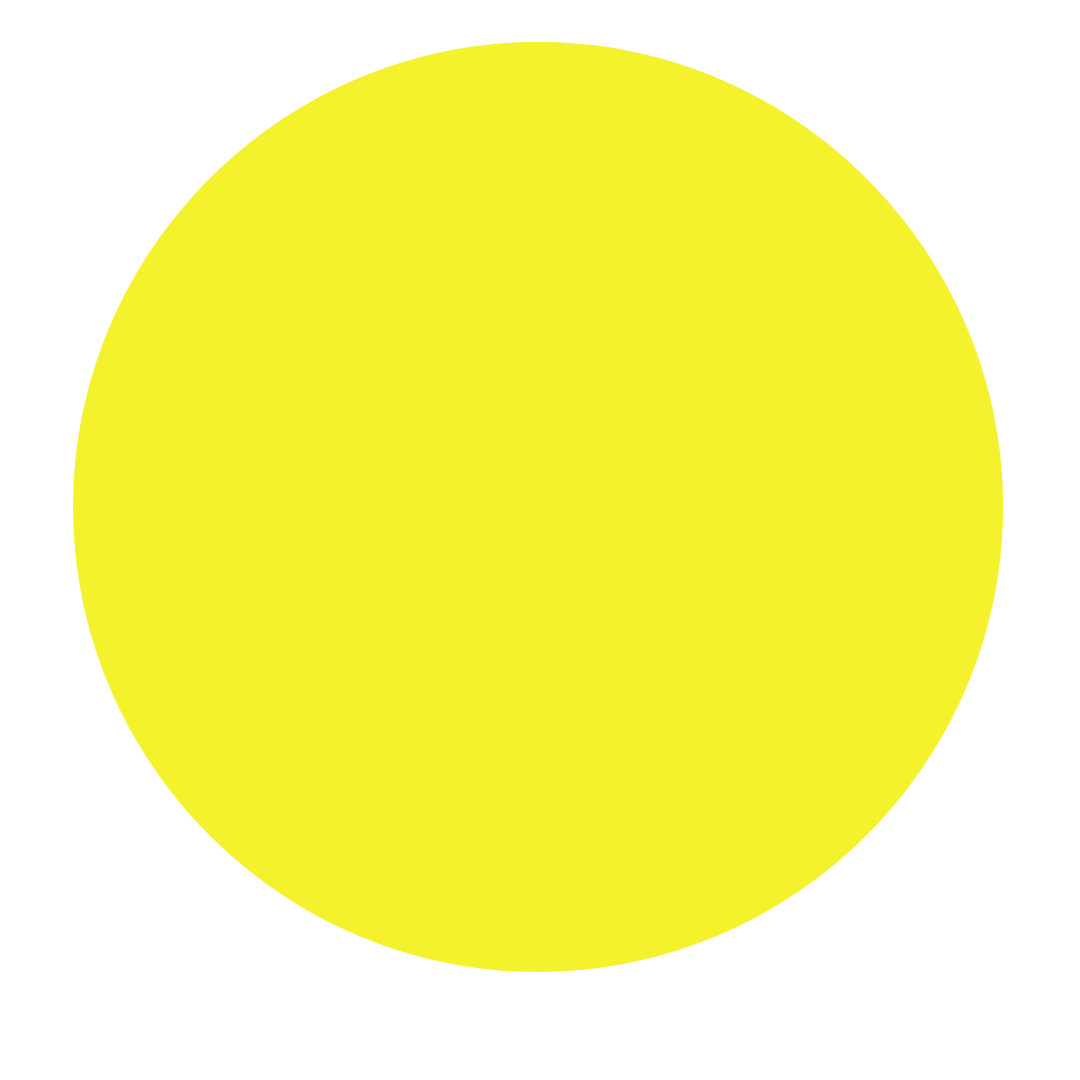 Yellow circle on a white background.