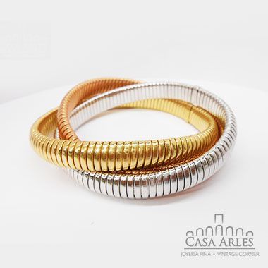 Pulsera de oro blanco y amarillo