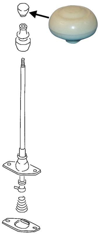 Versnellingsbak knop ivoor 7 mm