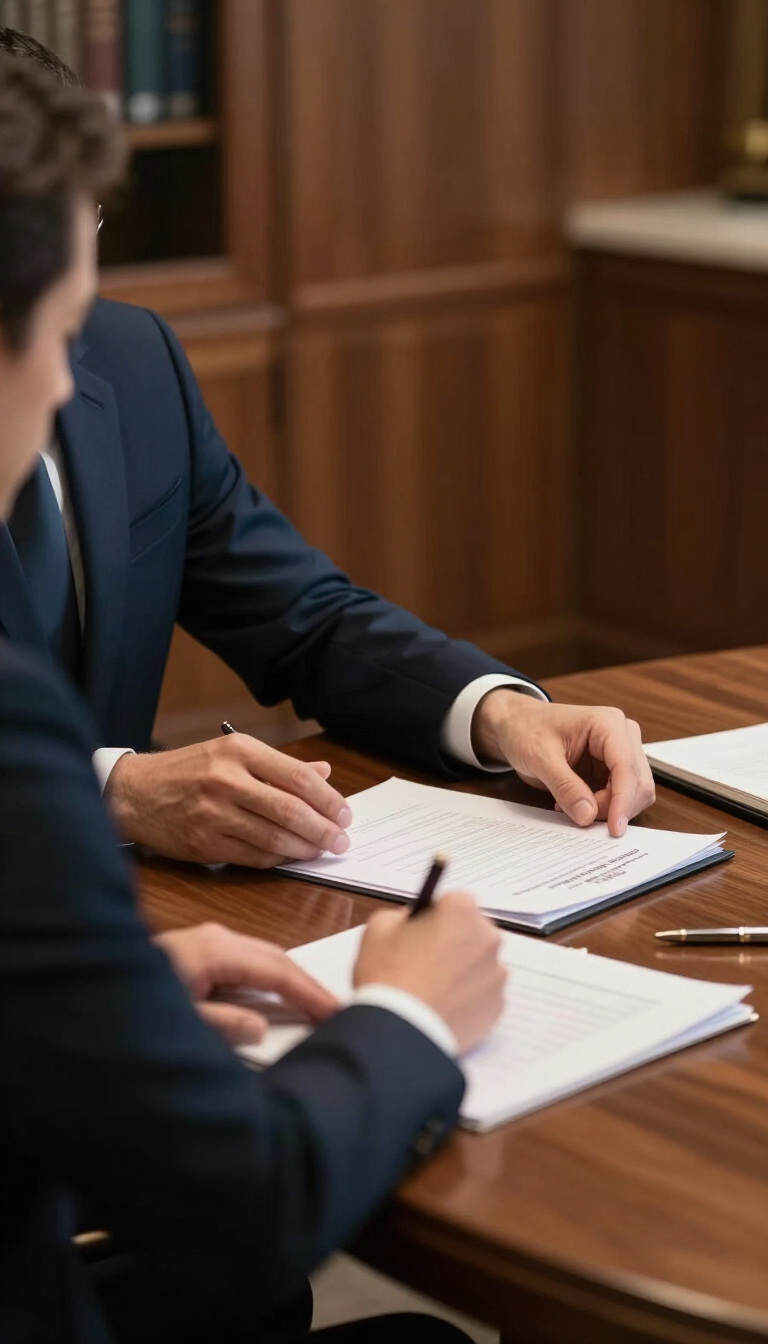 DUI Defense Lawyer in Renton, WA meeting with a client in a traditional law office