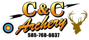 A logo for a company called C&C Archery and Sporting Goods A logo for a company called c & c archery