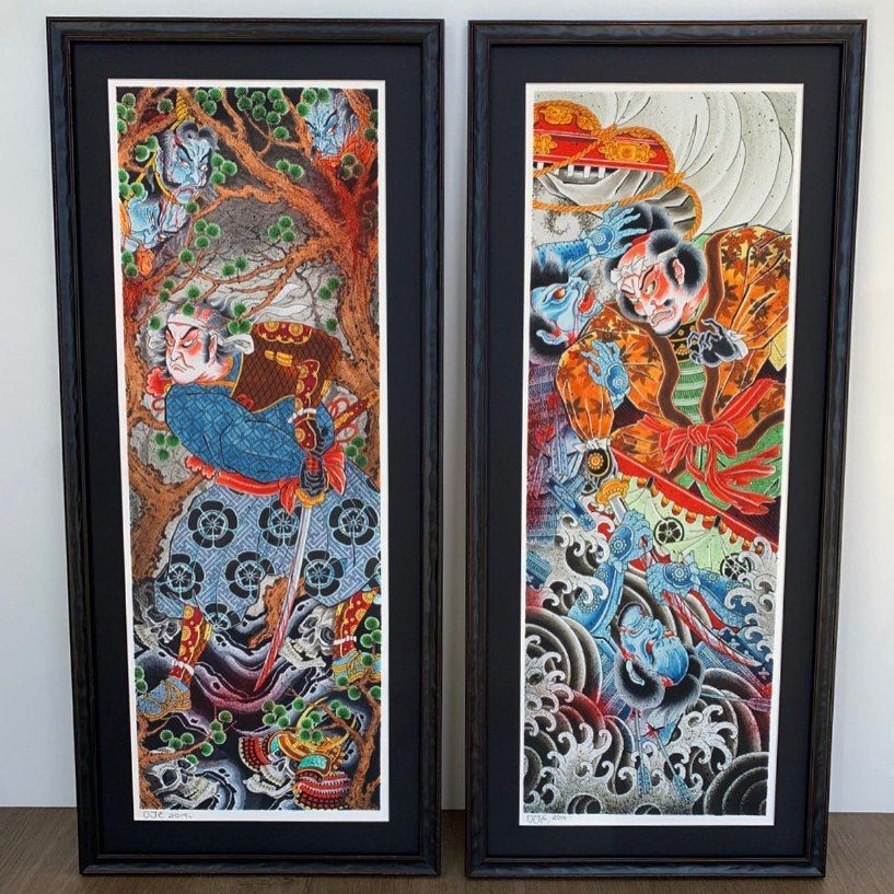 Two Framed Paintings of A Man and A Woman Are Hanging on A Wall — Framing Alternative in Erina Heights, NSW