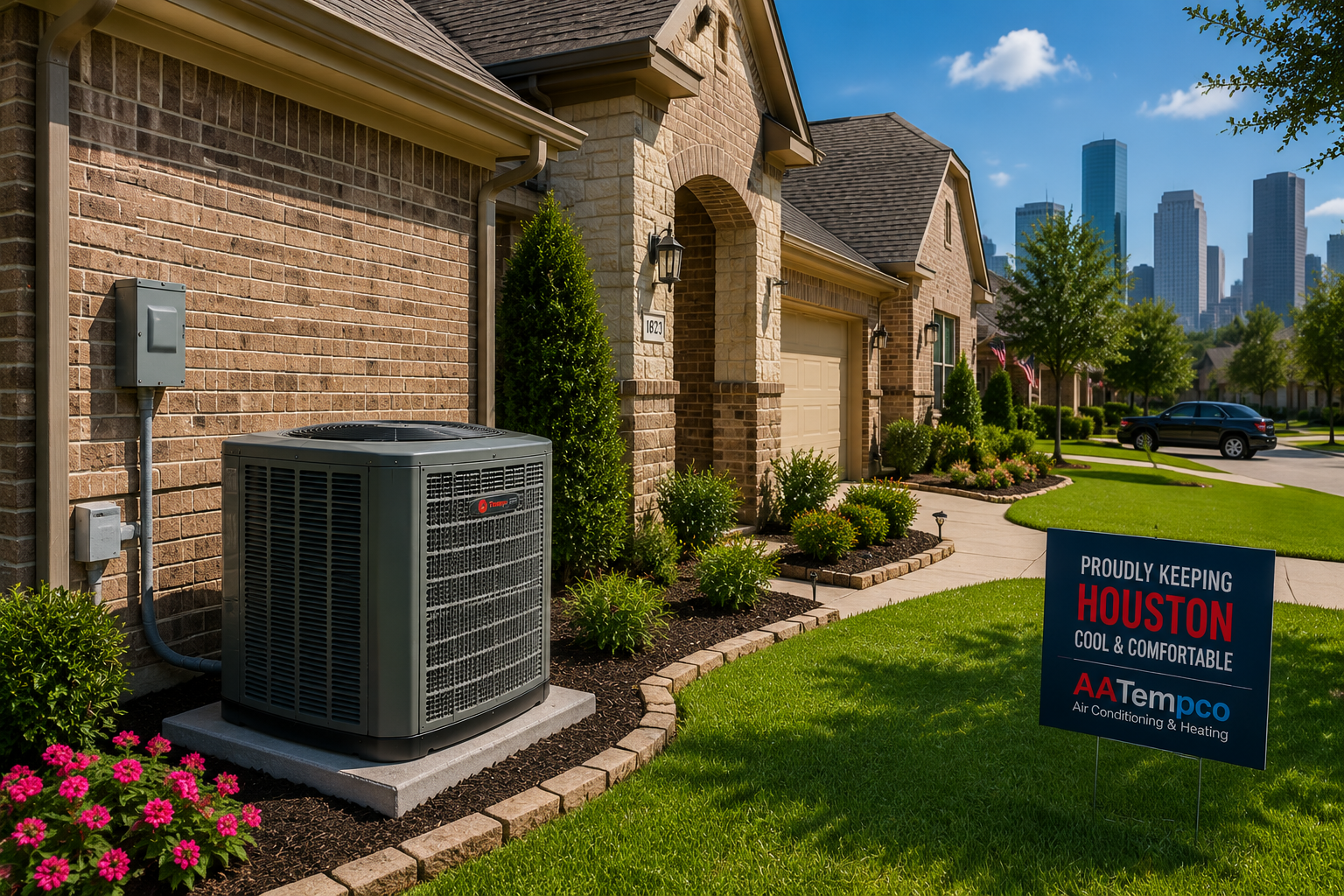 Residential AC system serving a Houston Texas home