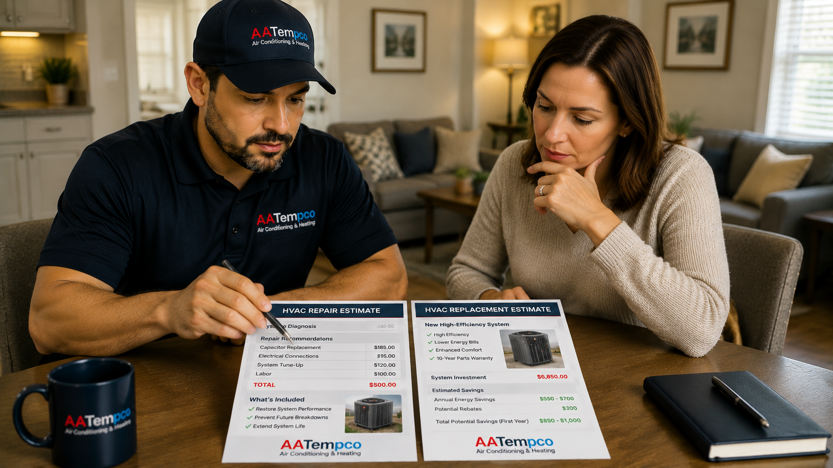 Comparing air conditioning repair and replacement costs