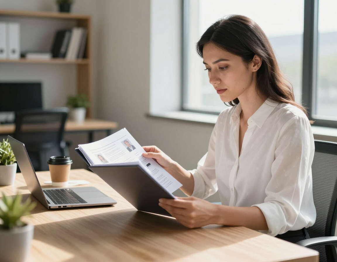 Coordinator reviewing candidate profiles