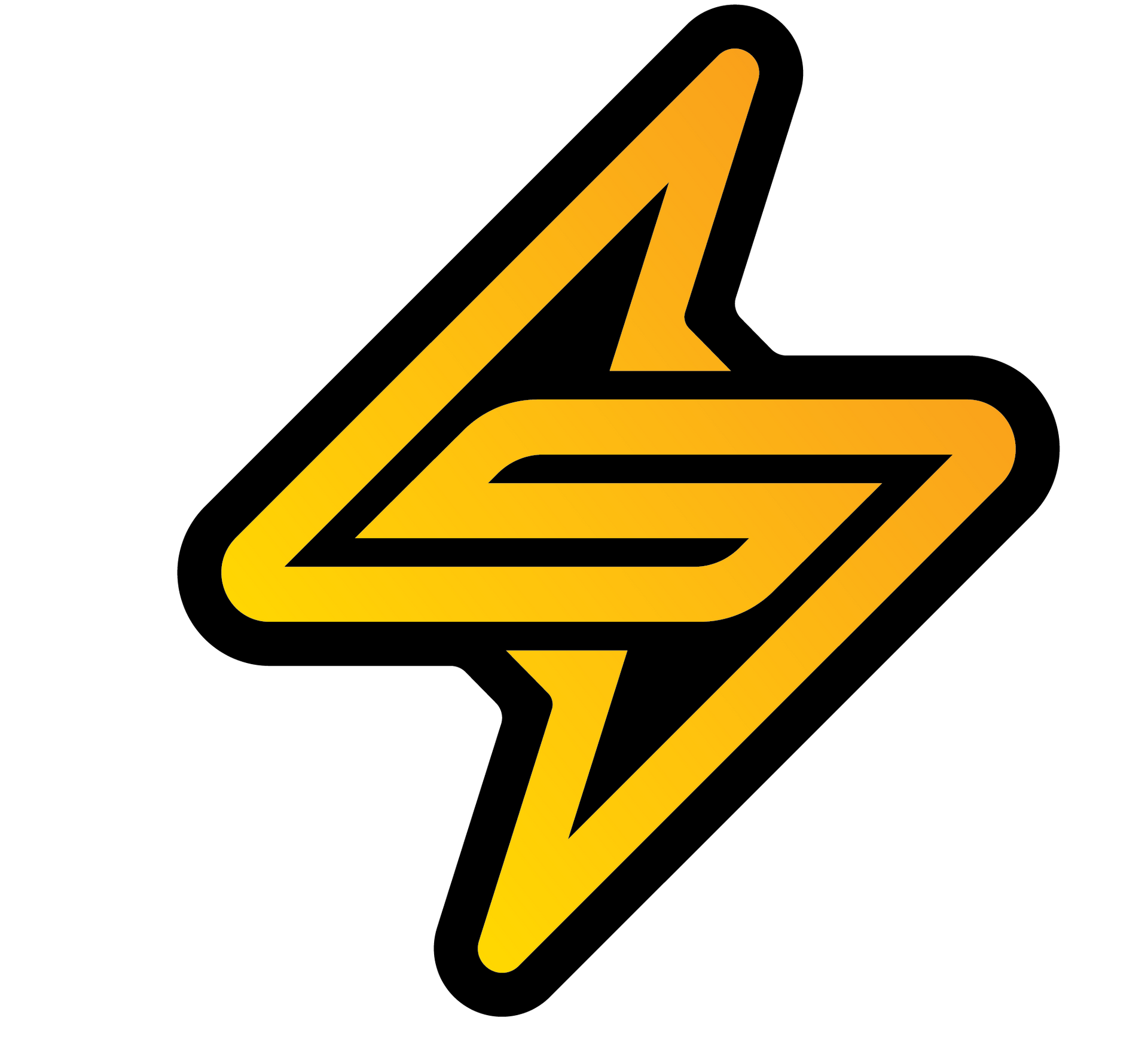 Yellow and black Spark Dealer Group logo. Lightning bolt with an