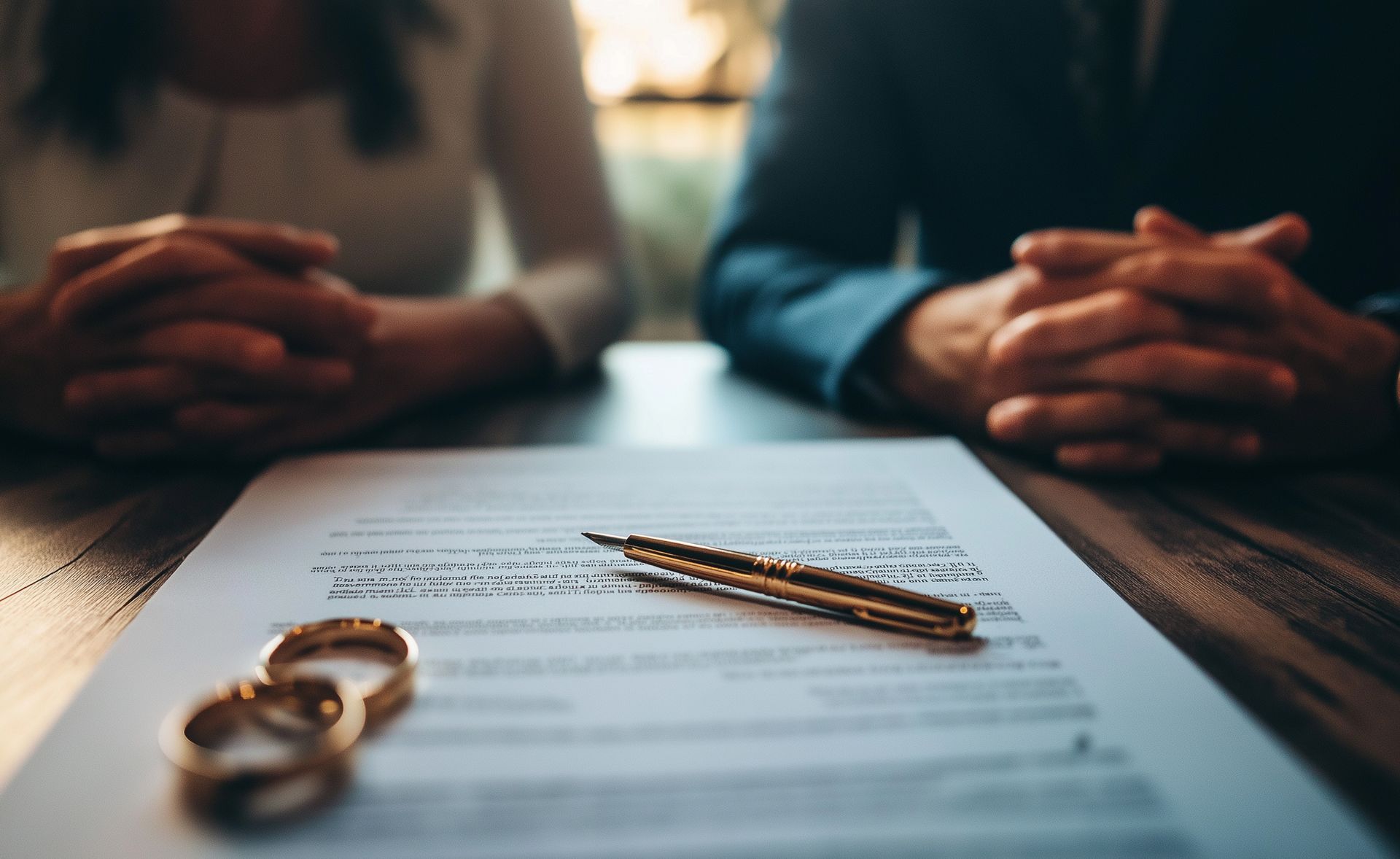 couple sitting with divorce lawyer getting a divorce