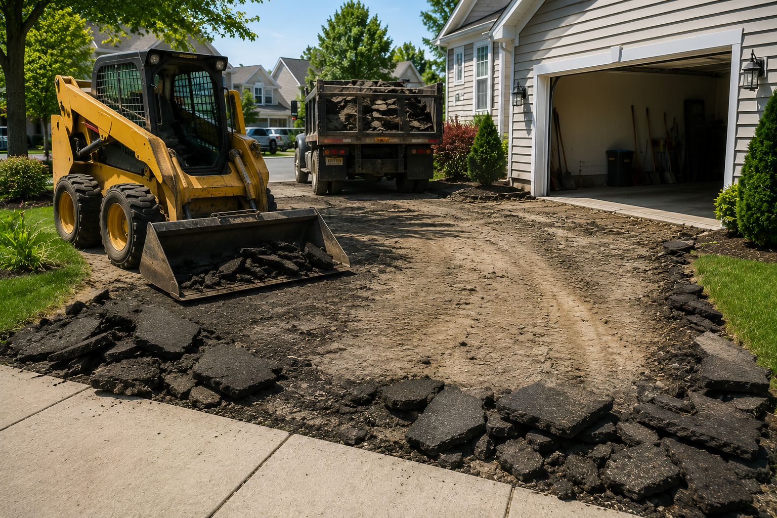 Asphalt Driveway removal for Concrete Replacement