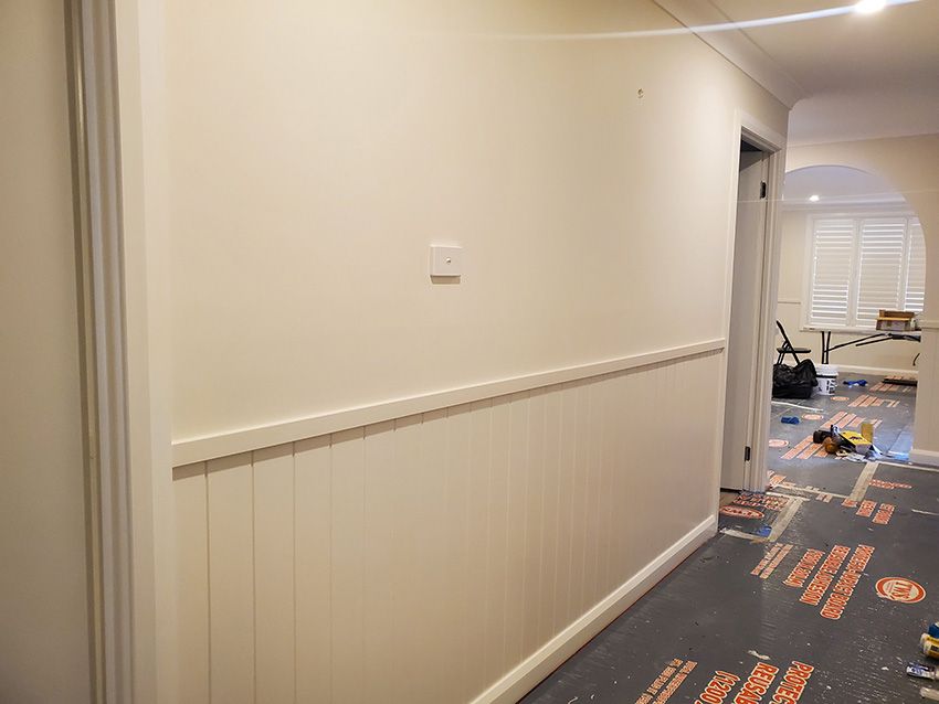 A Hallway with White Paneling — JWP Painting & Property Services in Woy Woy, NSW