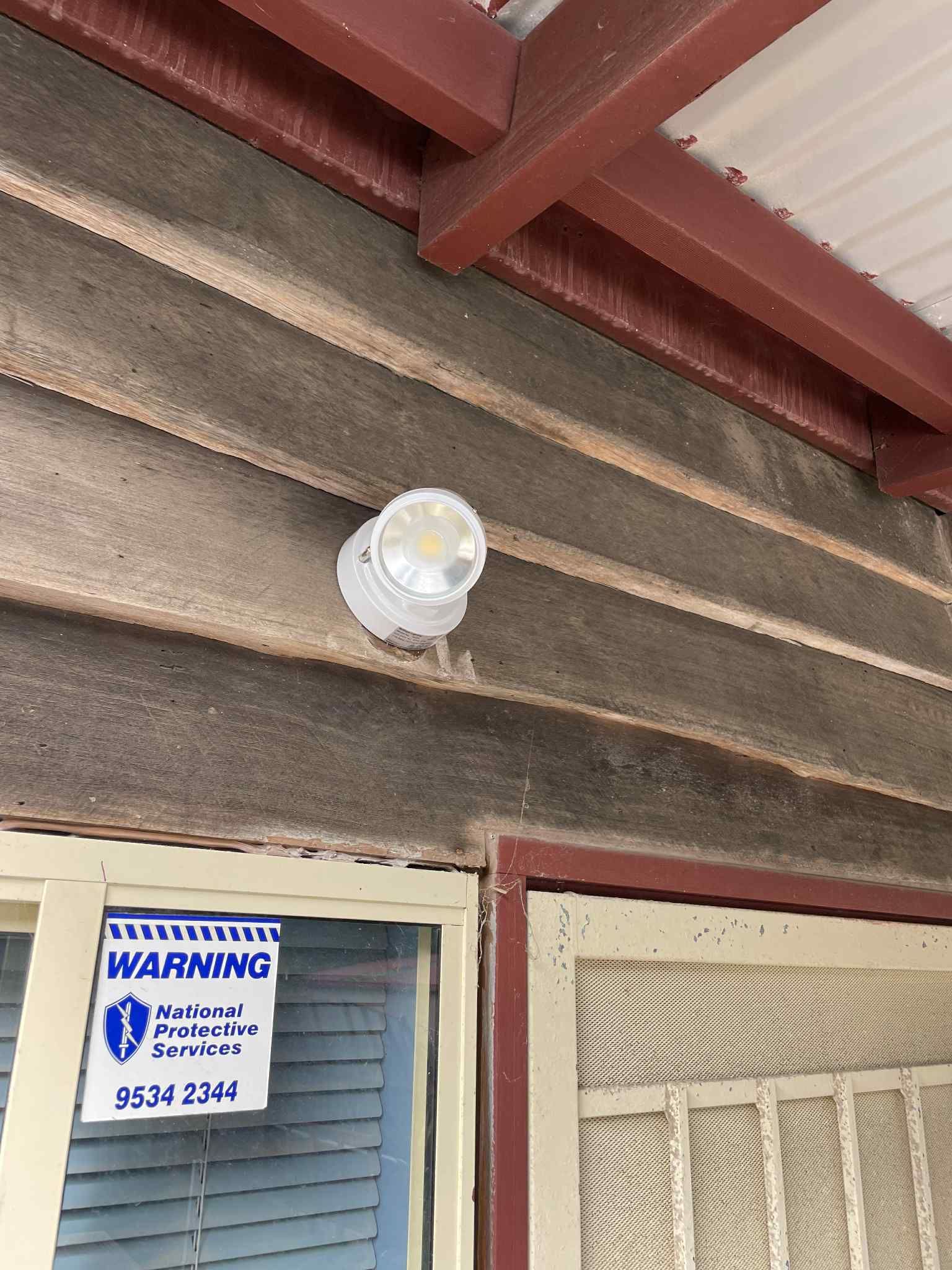Light on the wall of a residential property