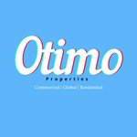 Logo for "Otimo Properties" with text: "Otimo Properties Commercial | Global | Residential" on a blue background.