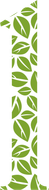 Number 1, filled with green leaves.