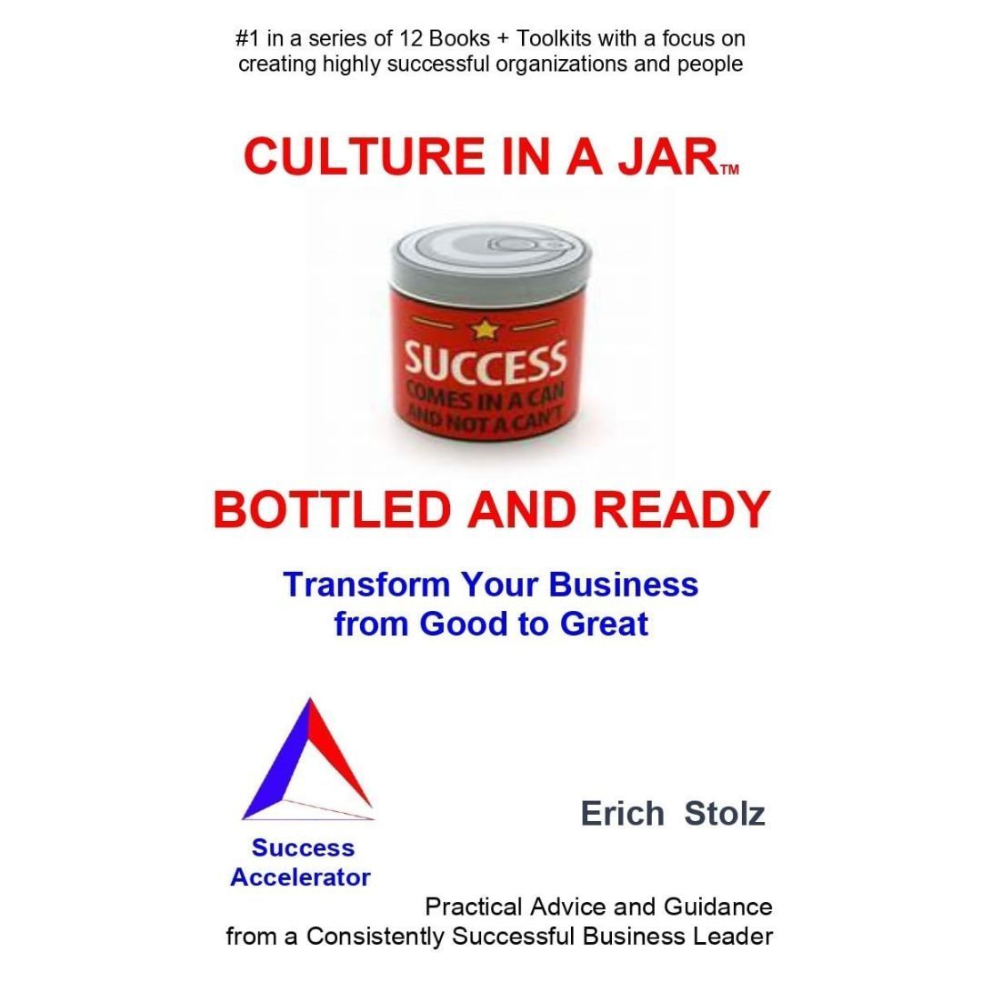 Book cover with red title “Culture in a Jar” and a can labeled “Success” above the subtitle “Bottled and Ready.”