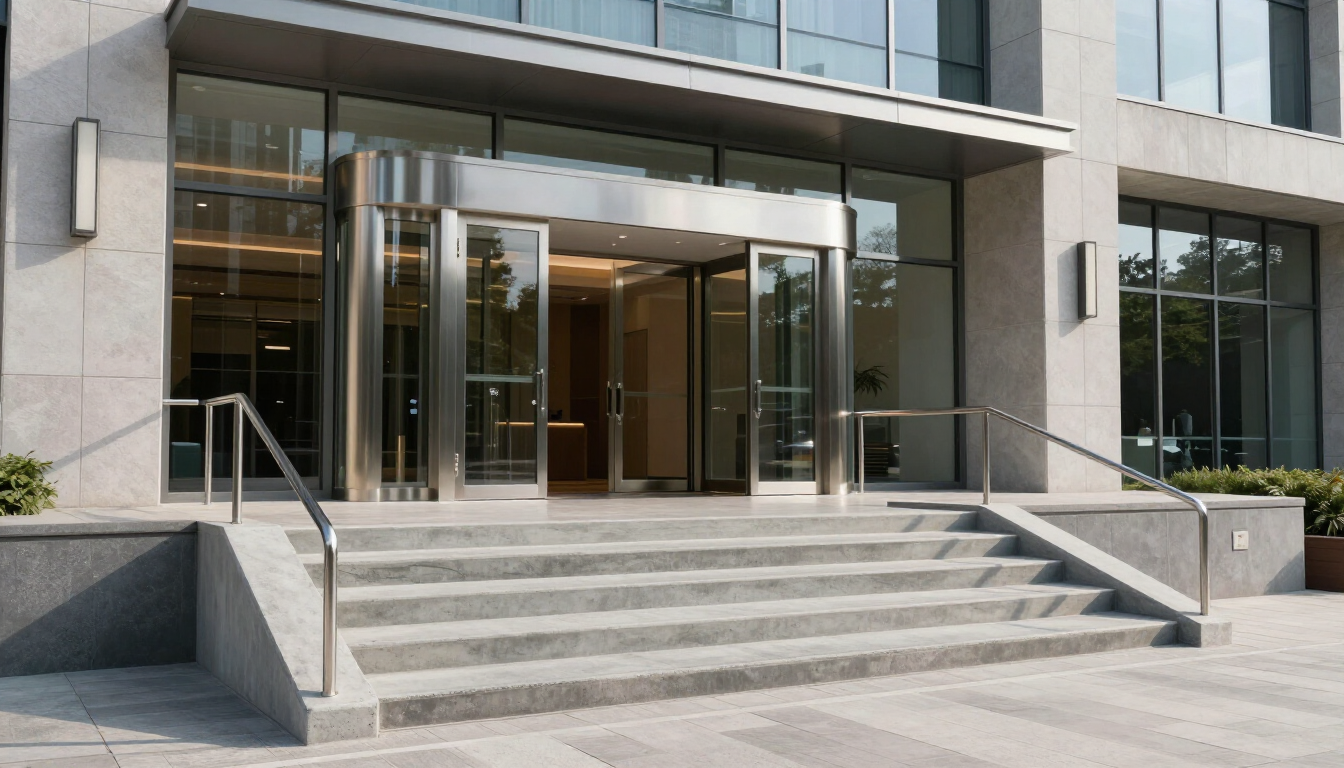 Modern accessible building entrance