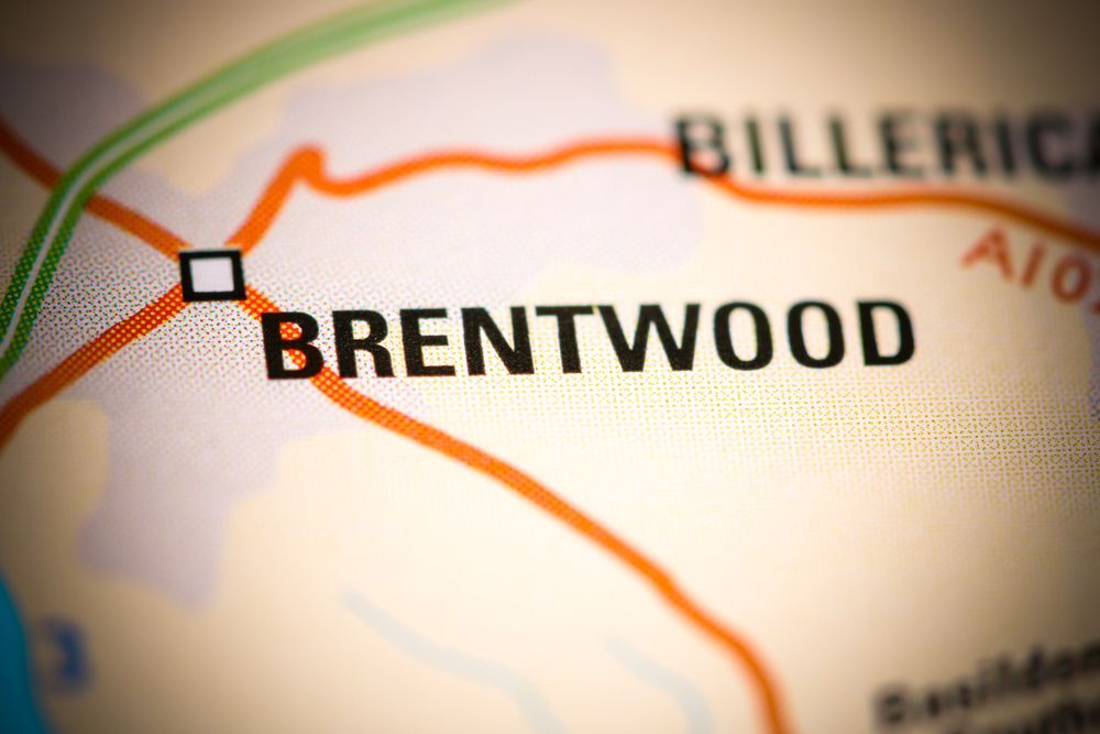 brentwood on a map