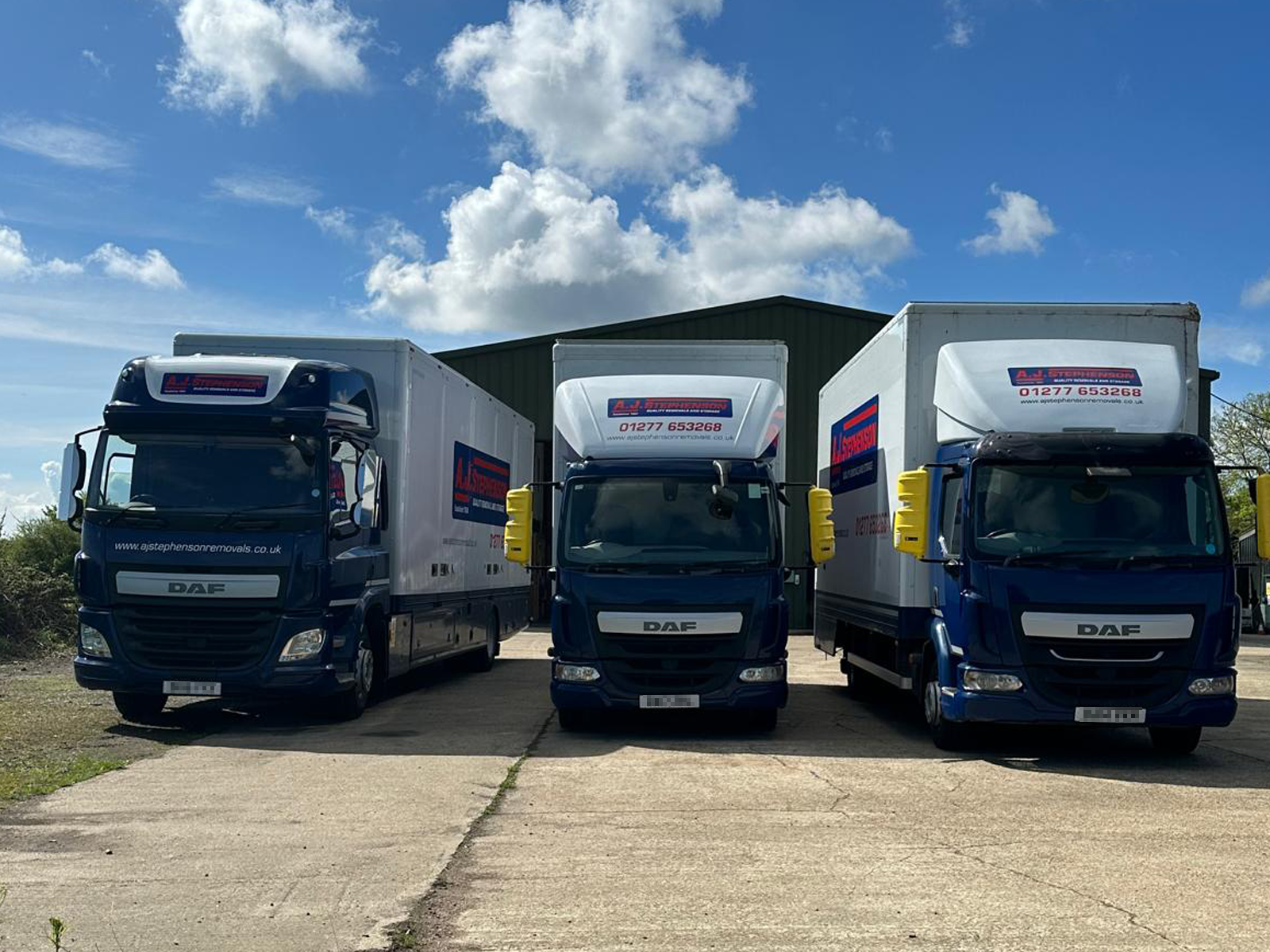 3 removal lorries of AJ Stephenson Removals Billericay