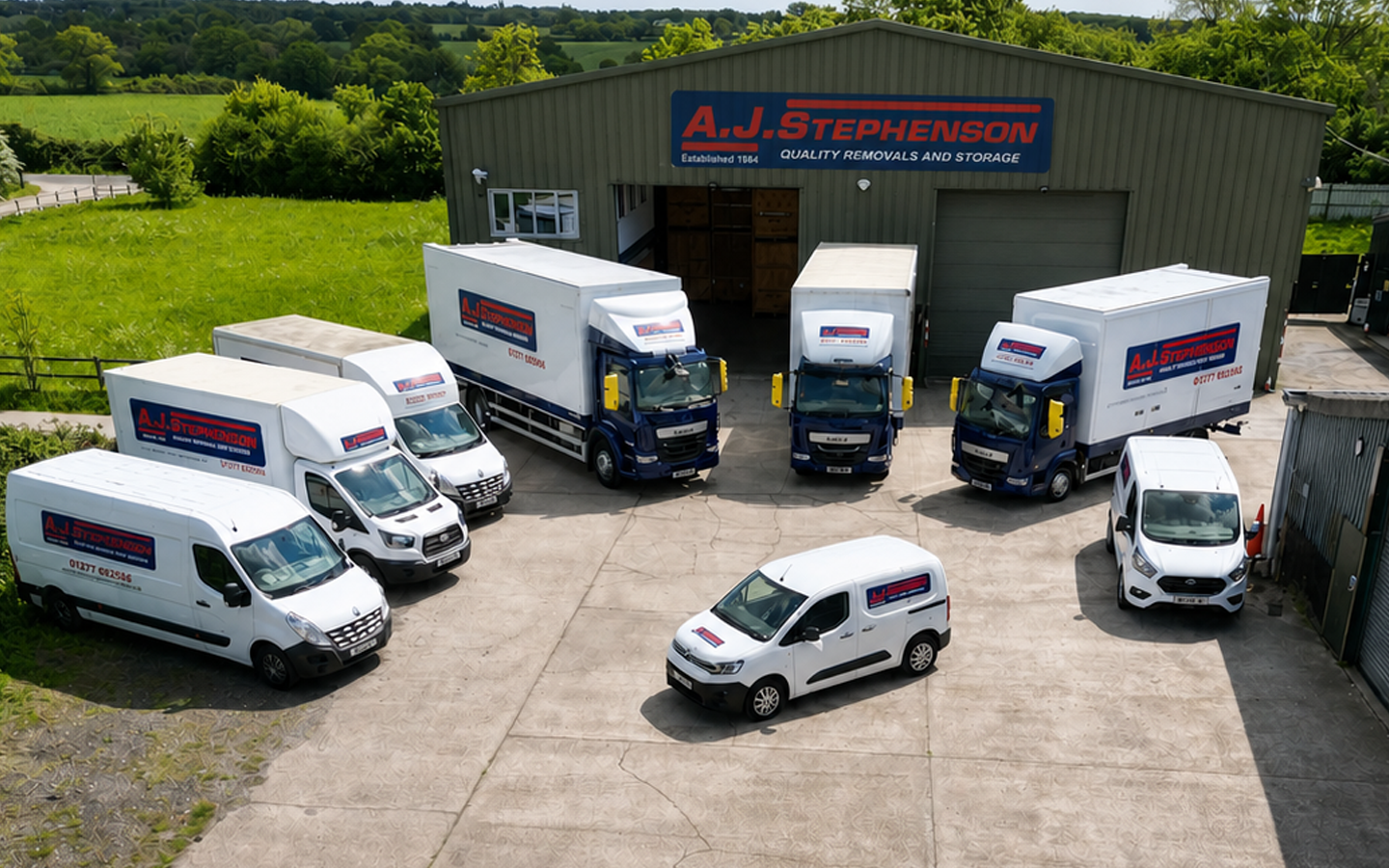 fleet of removal vehicles AJ Stephenson Removals
