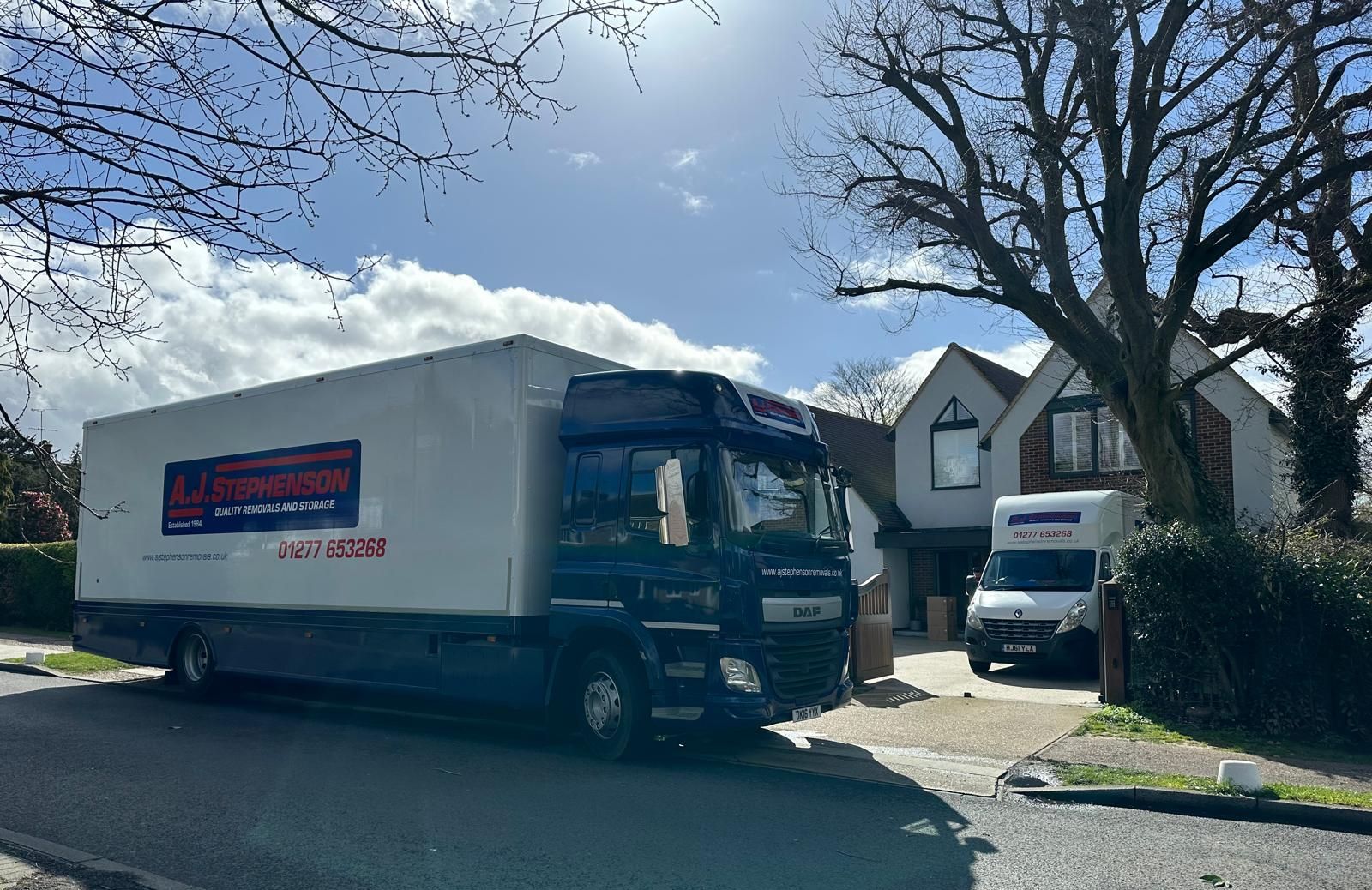 aj stephenson removals lorries moving a house