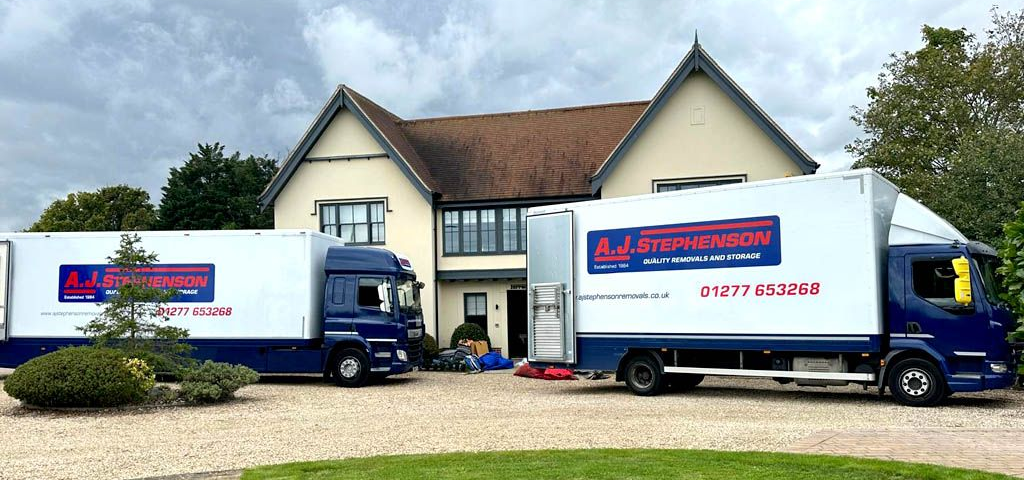 AJ Stephenson Removals lorries ready for house move