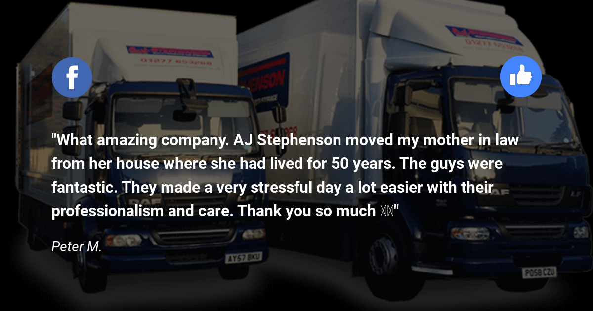 AJ Stephenson Removals testimonial