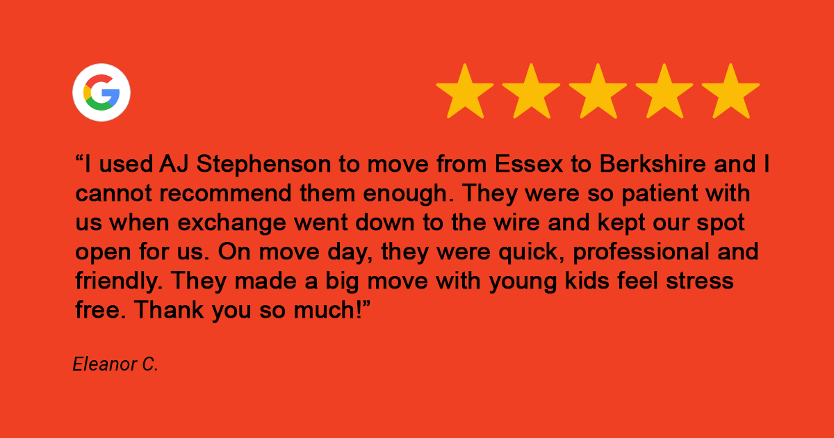 Customer review written about AJ Stephenson Removals