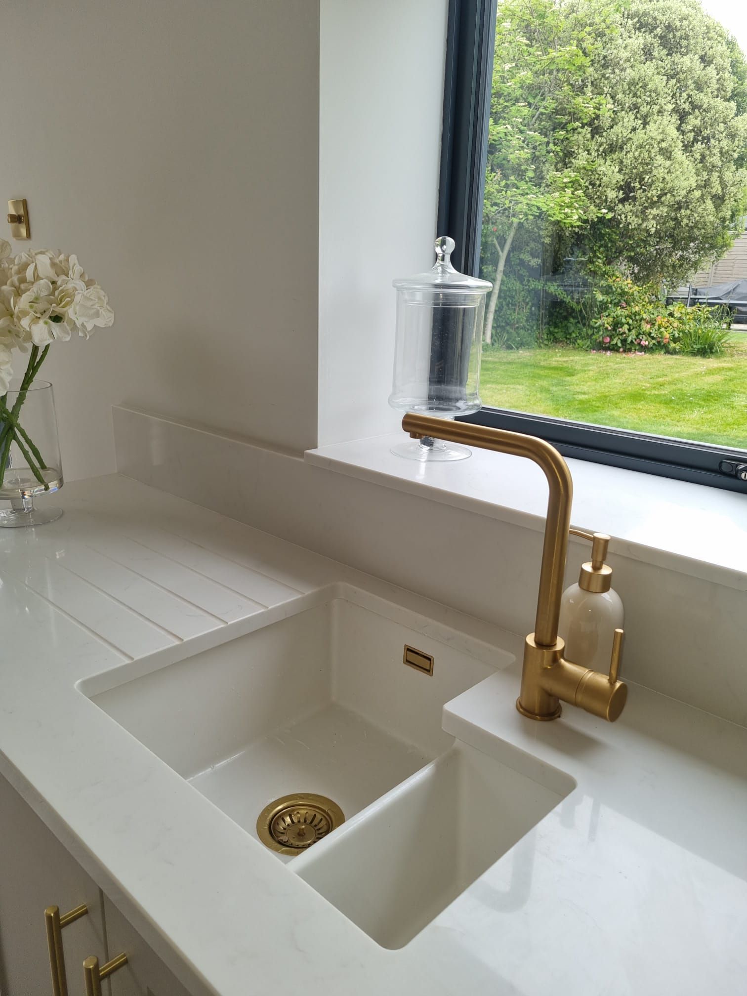 Photo of an installed kitchen sink