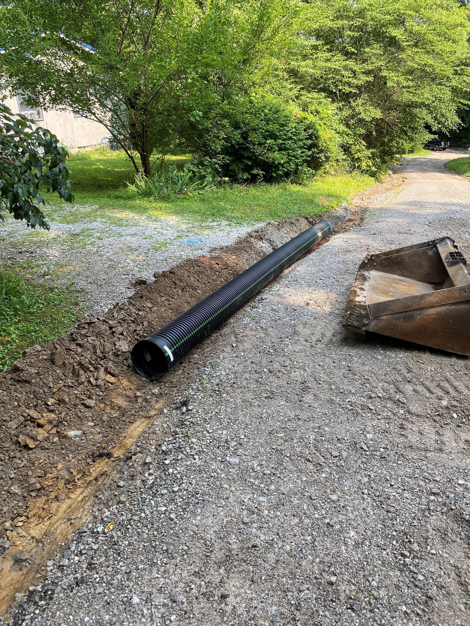 Backhoe in The Morning — Scottsburg, IN — Bixler Land and Tree LLC