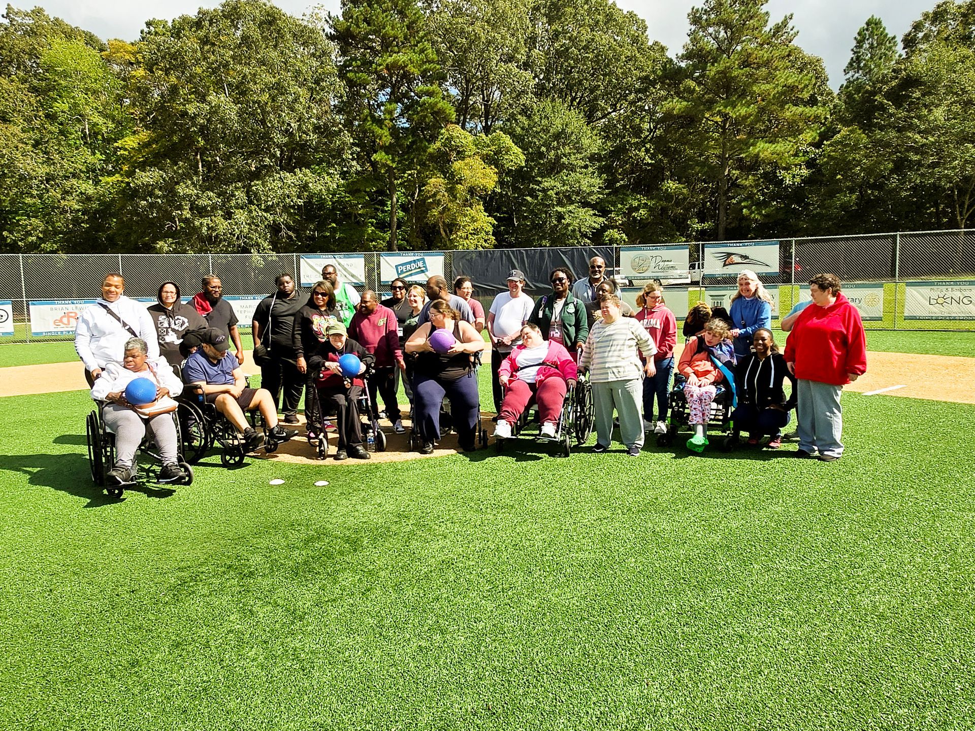 Staff & Clients play a game of 