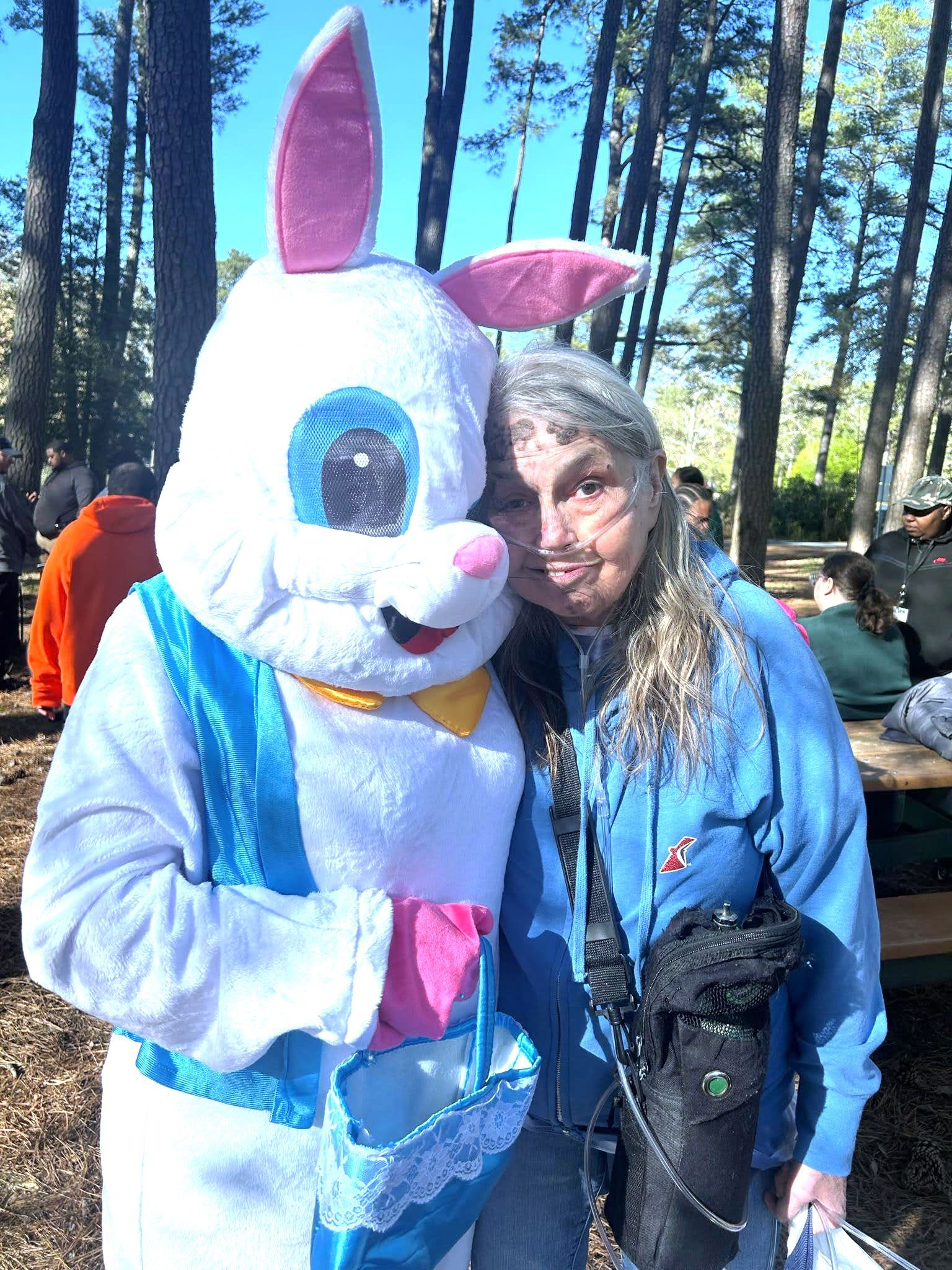 Patty & the Easter Bunny at UNA's Easter event in 2025.