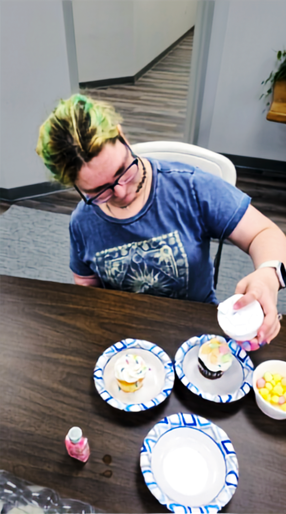 Cheyenne working diligently on her cupcake (2026)
