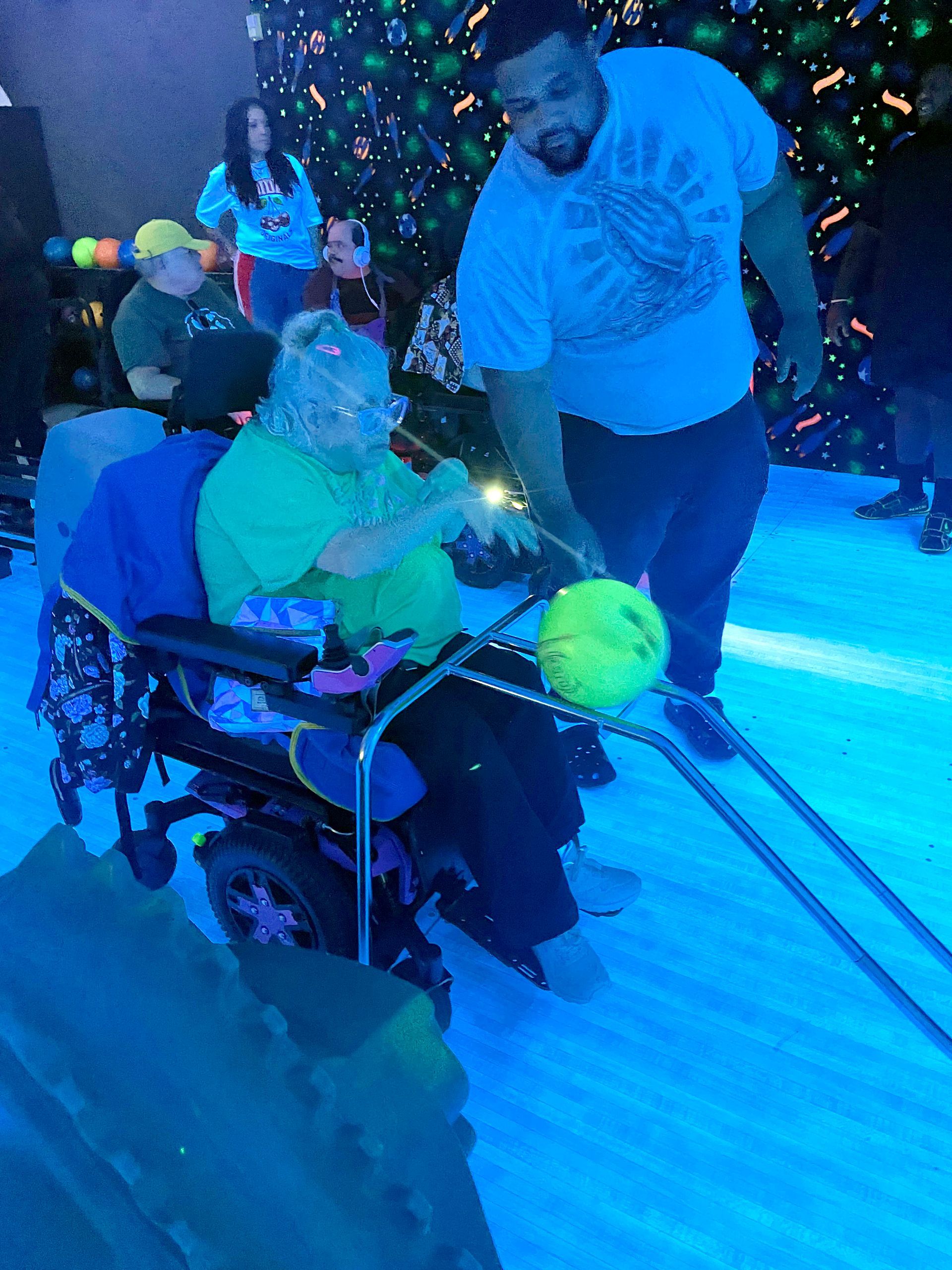 Client getting ready to bowl with ramp (2026)