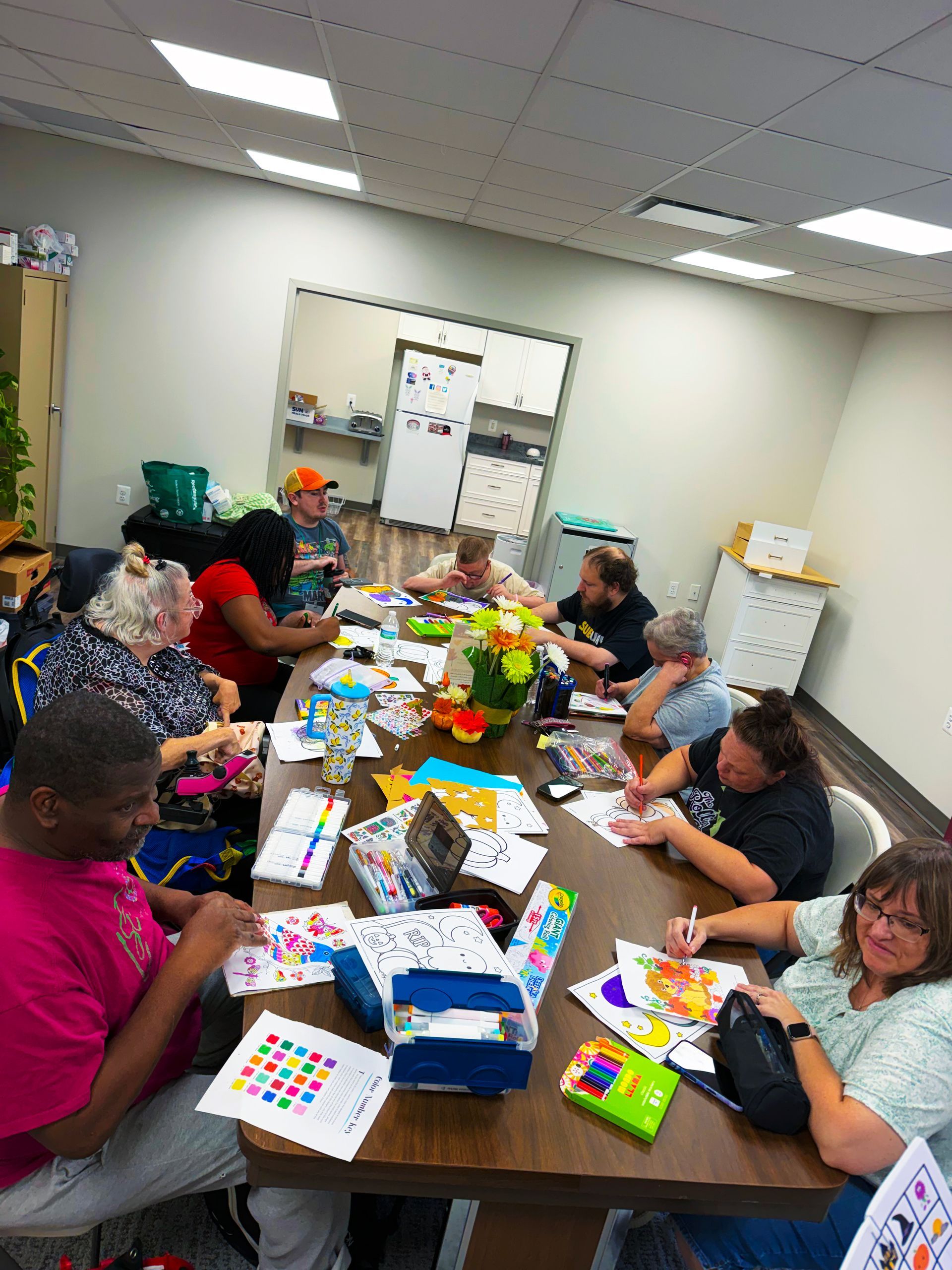 Group hard at work coloring (2026)