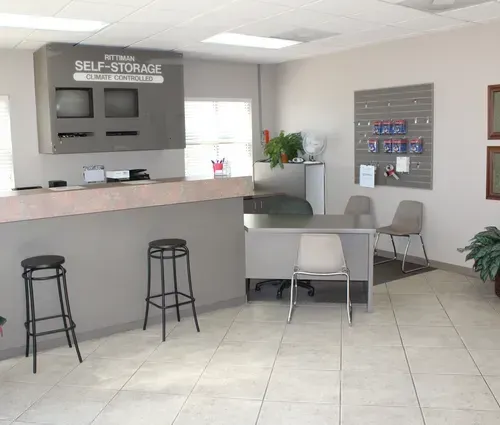 inside self storage receptionist desk at maximum mini storage