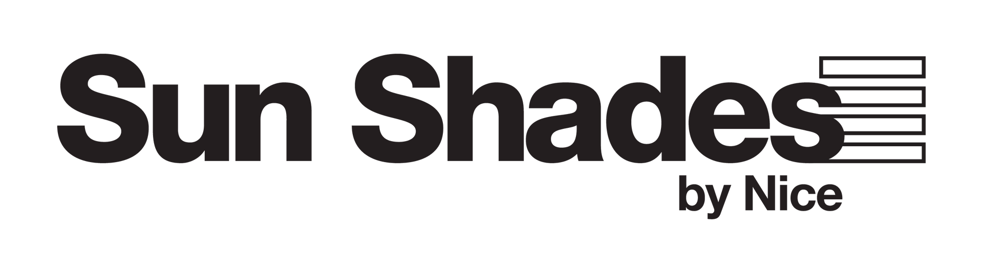 Sun Shades by Nice logo in black and gray on a white background