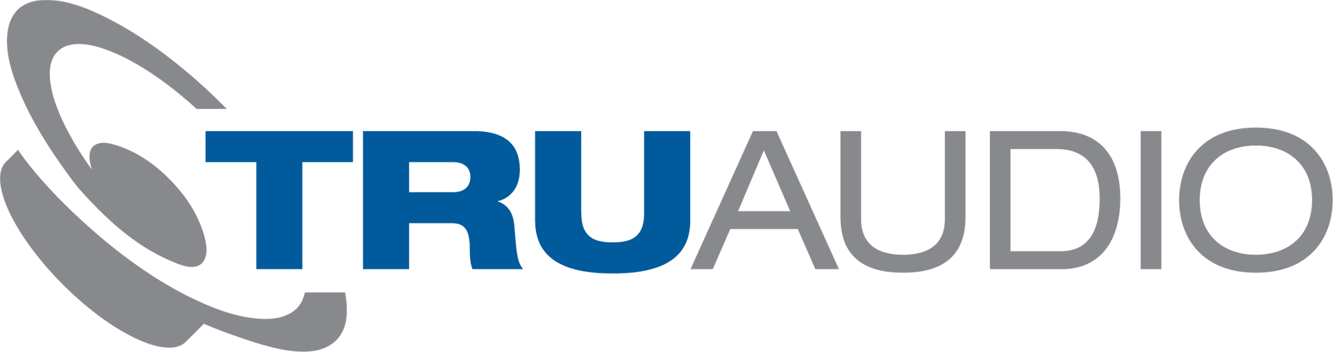 TRU AUDIO logo in blue and gray with a stylized headset icon