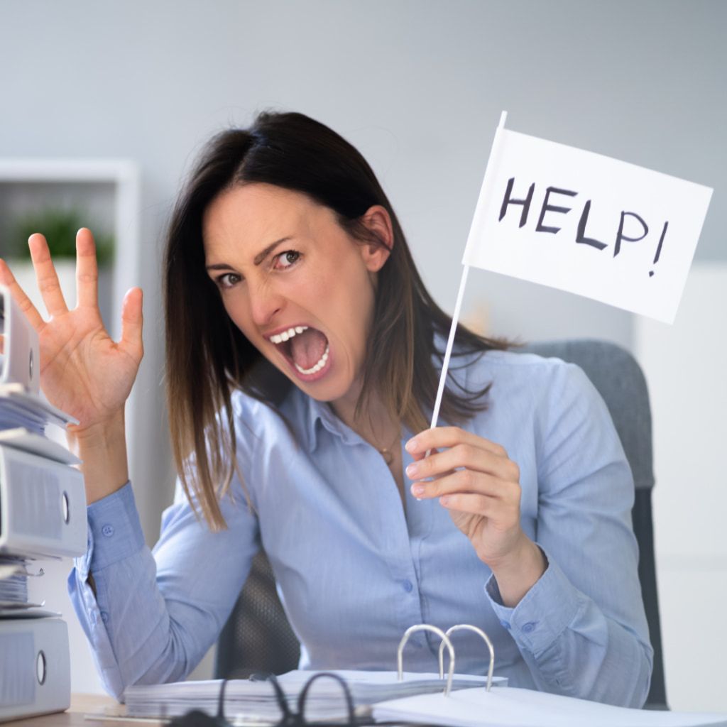 An Office Worker Shouts in Frustration โ Michelle Crutcher Business Coaching & Consulting in The Entrance North, NSW